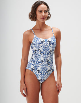 Zuri Tank Swimsuit - Porcelain