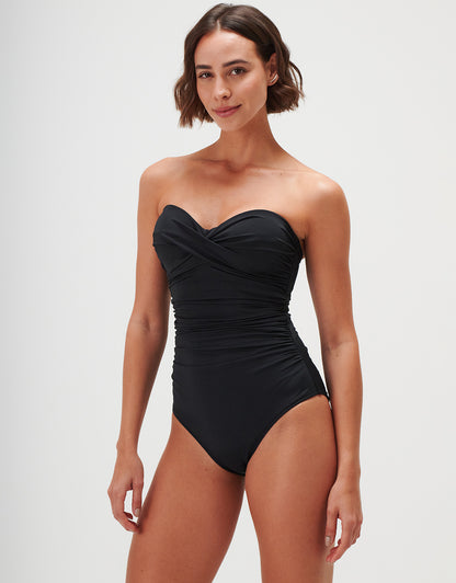 Timeless Underwired Twist Bandeau Swimsuit - Jet