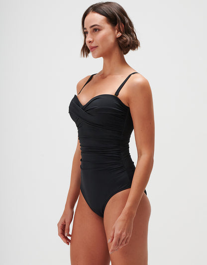 Timeless Underwired Twist Bandeau Swimsuit - Jet