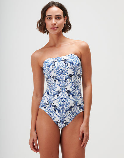 Zuri Bandeau Swimsuit - Porcelain