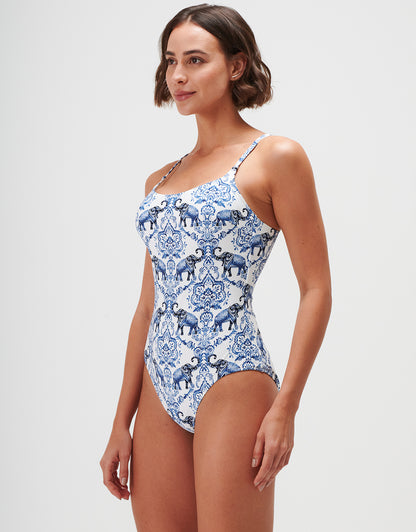 Zuri Tank Swimsuit - Porcelain
