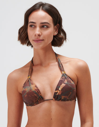 Savanna Halter Bikini Top - Warm Earth