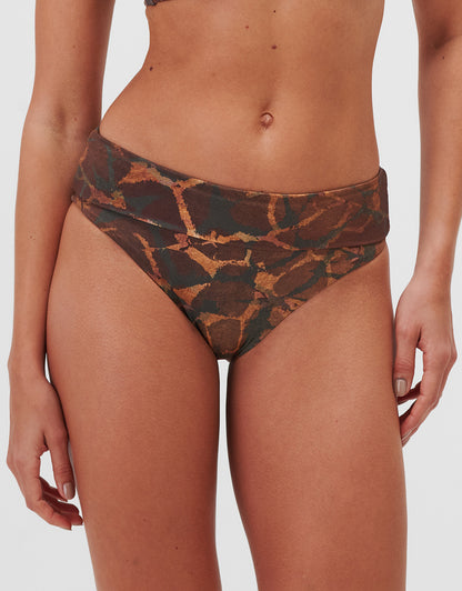 Savanna Fold Band Bikini Pant - Warm Earth