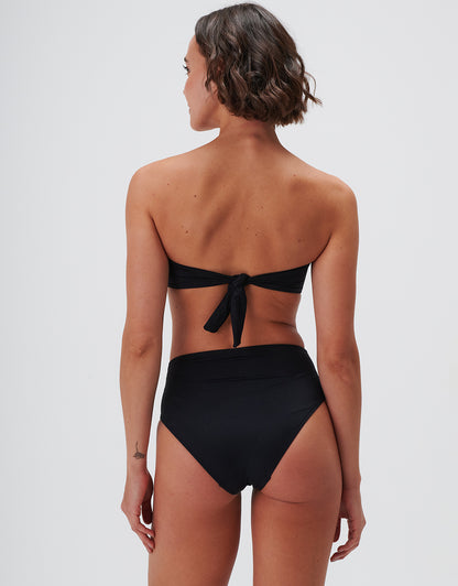 Timeless Ruched High Waist Bikini Pant - Jet