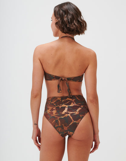 Savanna Twist Bandeau Bikini Top - Warm Earth