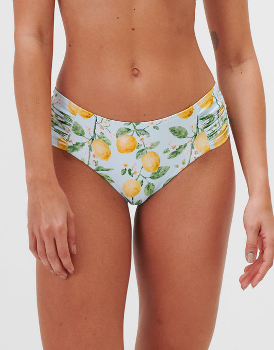 Fior di Limone Gathered Side Bikini Pant - Sorrento Sky