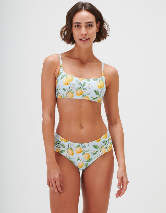 Fior di Limone Gathered Side Bikini Pant - Sorrento Sky