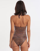 Jo Severin Sofia Halter Swimsuit - Animal Luxe